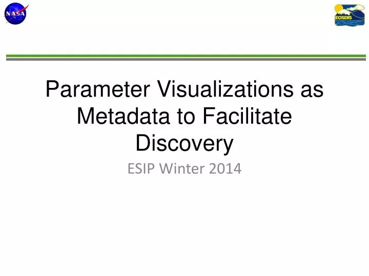 parameter visualizations as metadata to facilitate discovery