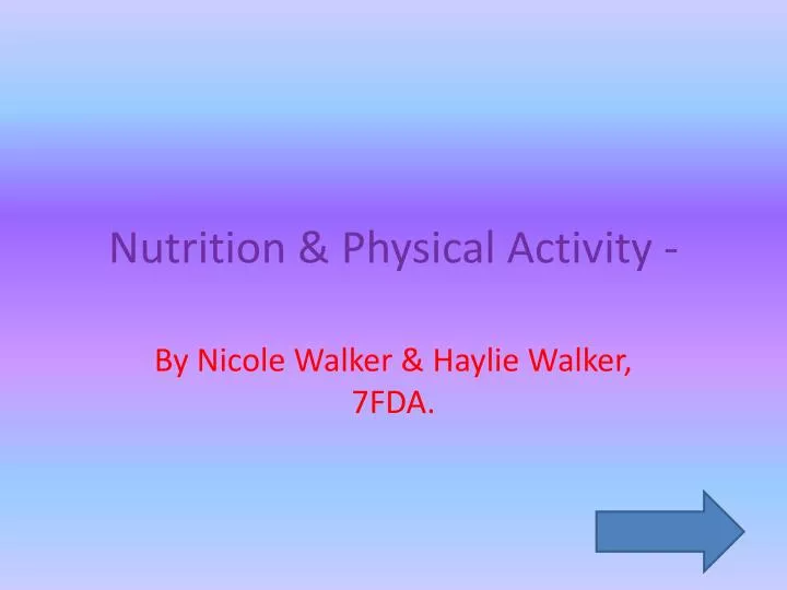nutrition physical activity