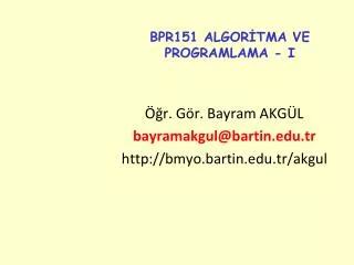 bpr151 algor tma ve programlama i