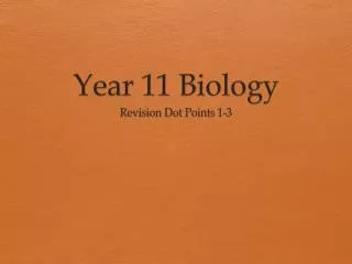 Year 11 Biology