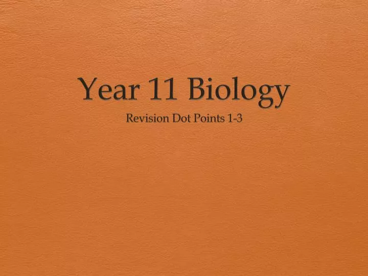 year 11 biology