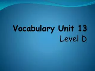 vocabulary unit 13
