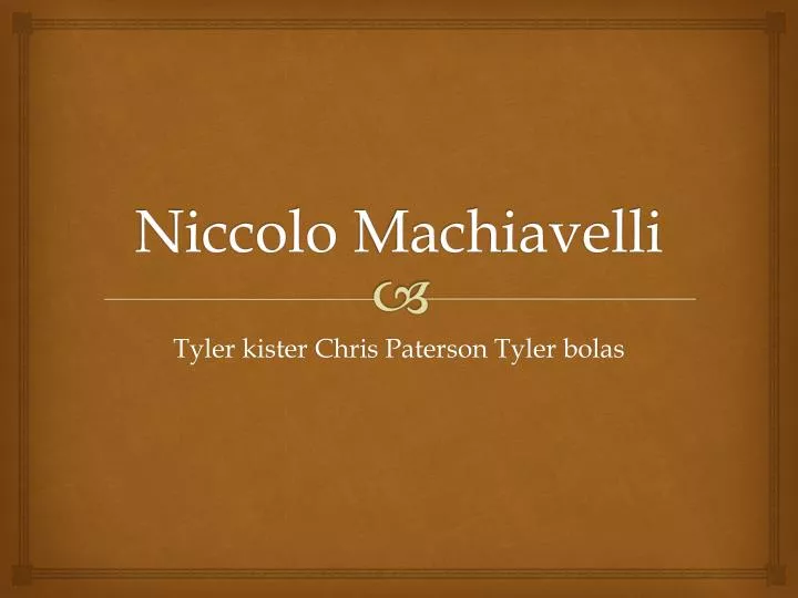 niccolo machiavelli