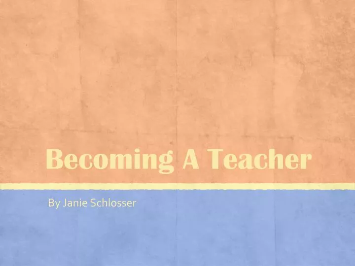 becoming a teacher