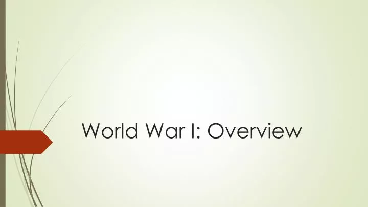 world war i overview