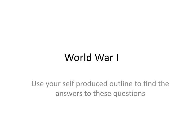 world war i