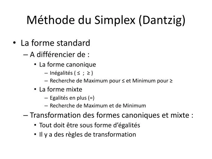 m thode du simplex dantzig