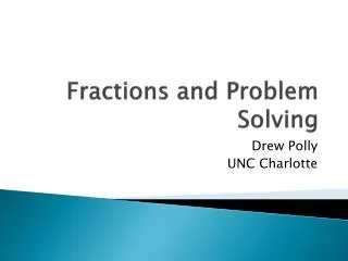 Fractions and Problem Solving