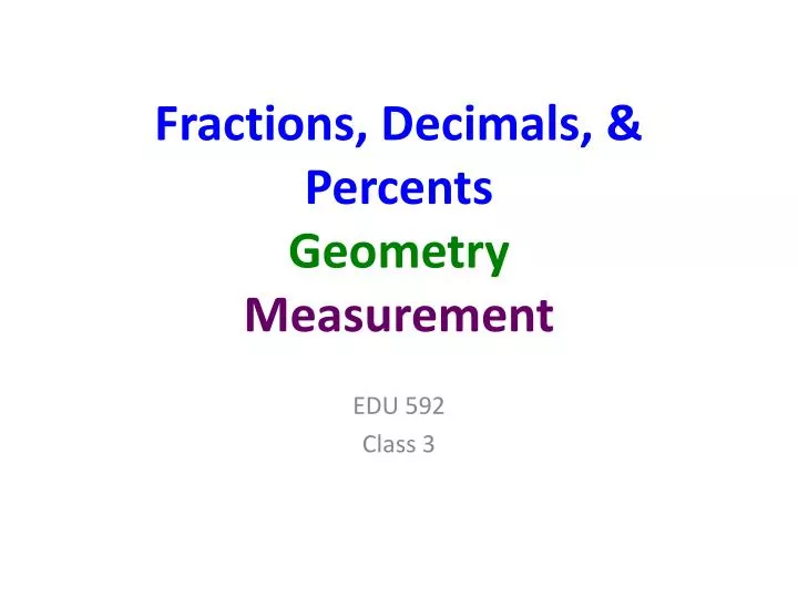 fractions decimals percents geometry measurement