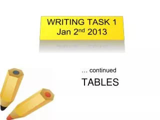 WRITING TASK 1 Jan 2 nd 2013