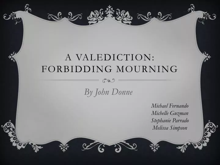 a valediction forbidding mourning