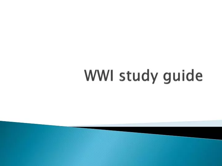 wwi study guide