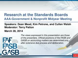 Research at the Standards Boards AAA-Government &amp; Nonprofit Midyear Meeting