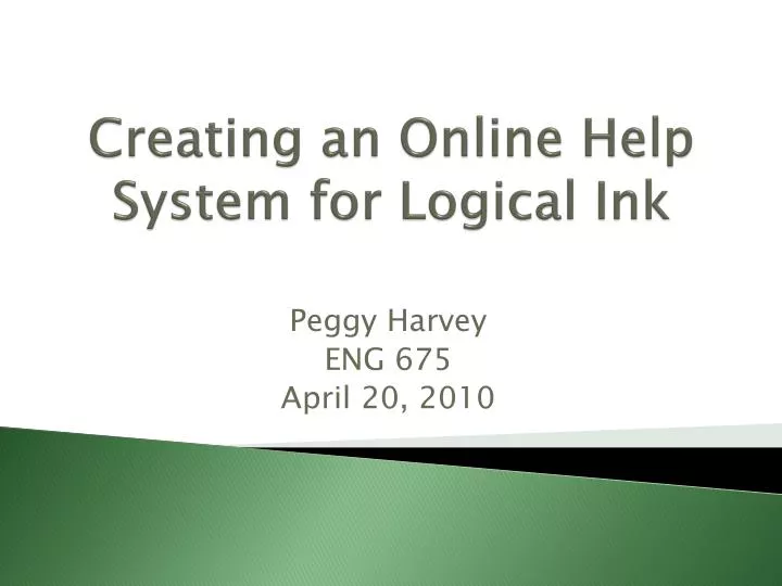 creating an online help system for logical ink