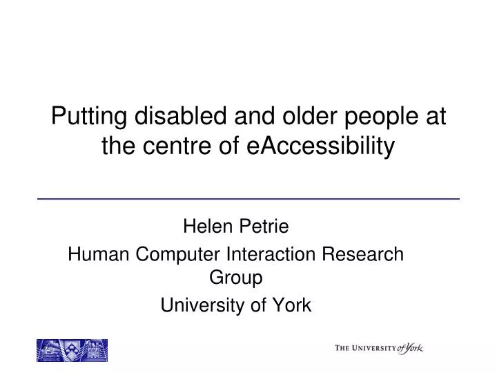 putting disabled and older people at the centre of eaccessibility
