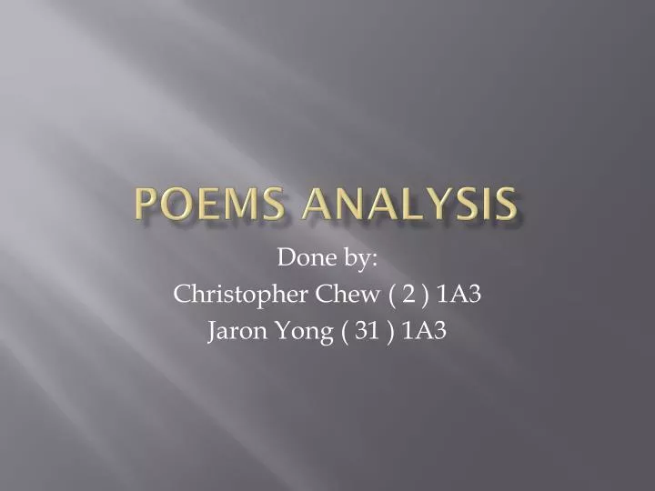 poems analysis