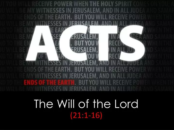 the will of the lord 21 1 16