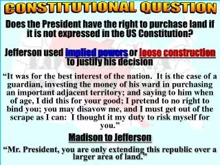 CONSTITUTIONAL QUESTION
