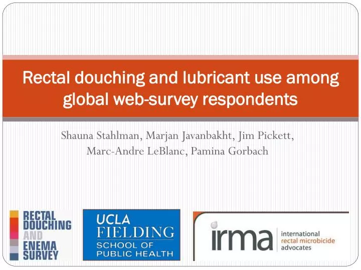 rectal douching and lubricant use among global web survey respondents