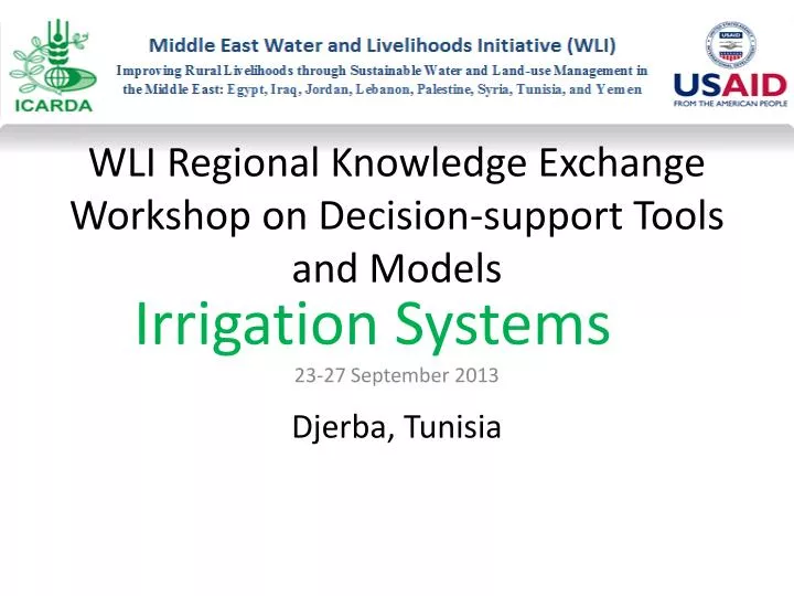 wli regional knowledge exchange workshop on decision support tools and models