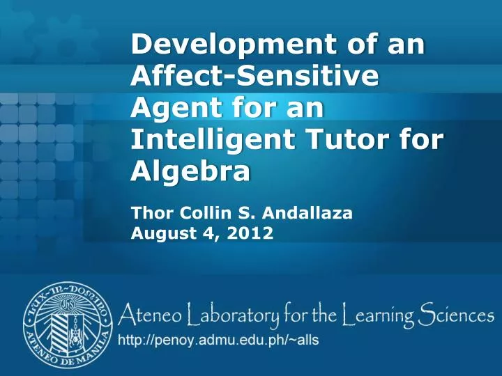 development of an affect sensitive agent for an intelligent tutor for algebra