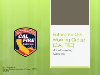 Enterprise GIS Working Group (CAL FIRE)