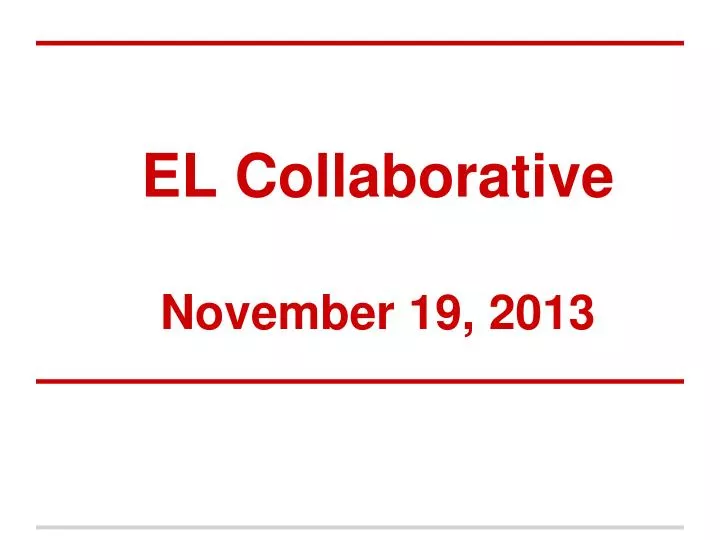 el collaborative november 19 2013