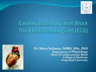 Cardiovascular System Block The Electrocardiogram (ECG)