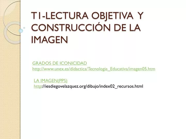 t1 lectura objetiva y construcci n de la imagen