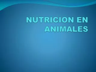 nutricion en animales