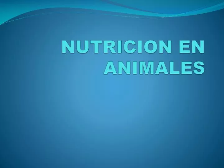 nutricion en animales