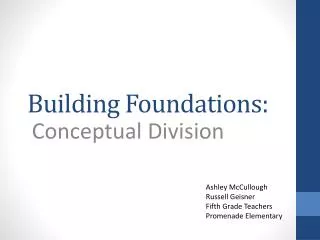 Building Foundations: