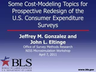 Some Cost-Modeling Topics for Prospective Redesign of the U.S. Consumer Expenditure Surveys