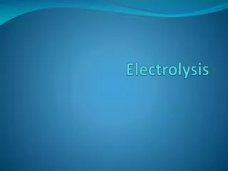 Electrolysis