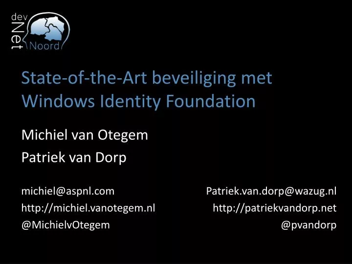 state of the art beveiliging met windows identity foundation