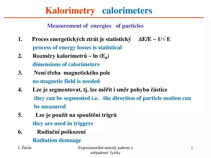 kalorimetry calorimeters