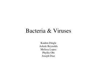 Bacteria &amp; Viruses