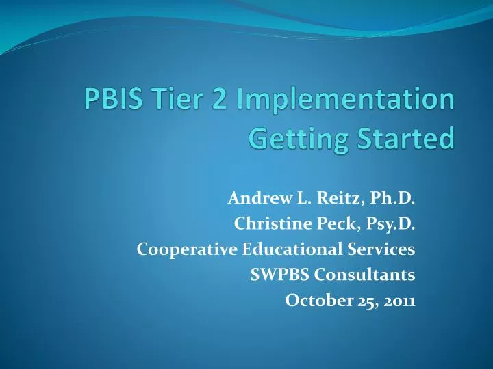 pbis tier 2 implementation getting started