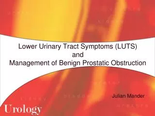 Lower Urinary Tract Symptoms (LUTS) and Management of Benign Prostatic Obstruction