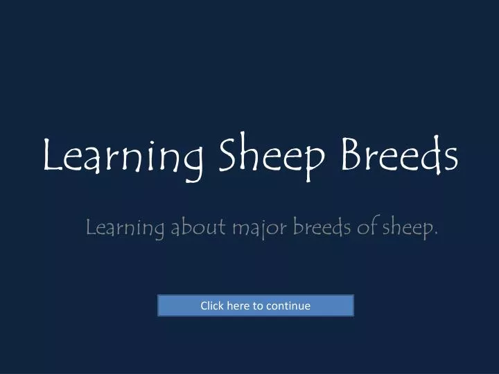 learning sheep breeds