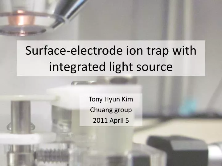 surface electrode ion trap with integrated light source
