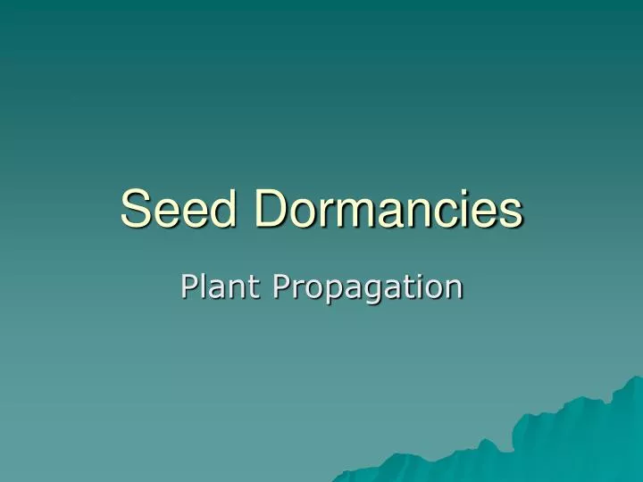 seed dormancies