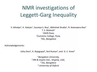 NMR investigations of Leggett- Garg Inequality