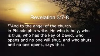 Revelation 3:7-8