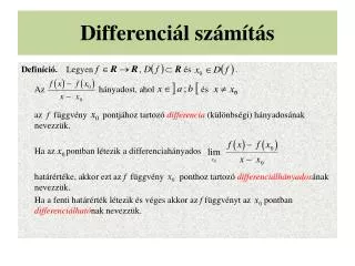 differenci l sz m t s