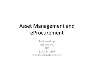 Asset Management and eProcurement