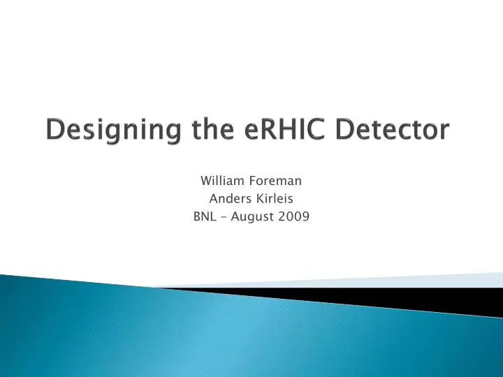 designing the erhic detector