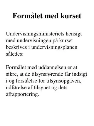 form let med kurset
