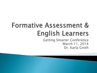 Formative Assessment &amp; English Learners