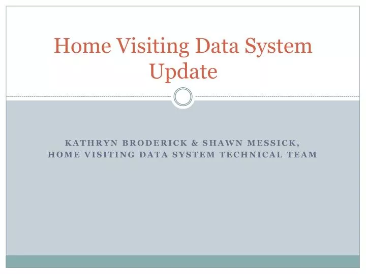 home visiting data system update